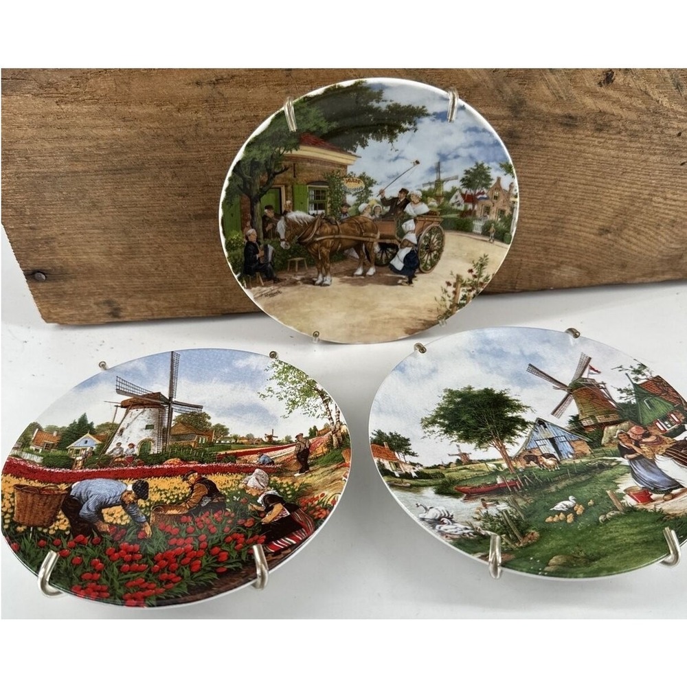 Royal Schwabap 1984 Plates 3 Total Ter Steege BV Holland 7 Inch Diameter MCM VTG